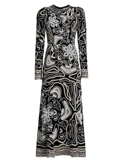 Ulla Johnson Women's Alexia Bead & Sequin-embroidered Velvet Gown In Obsidian