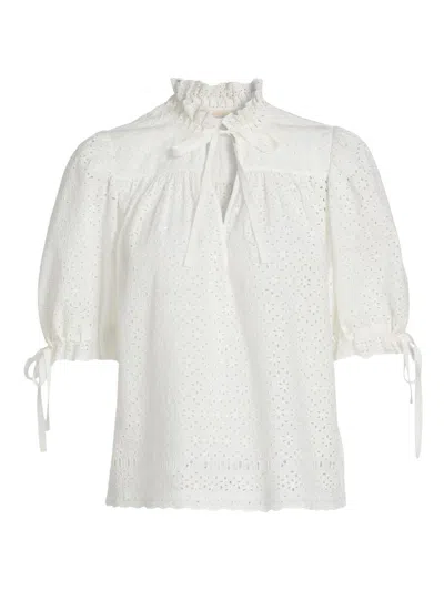 Ulla Johnson Women's Aloutte Eyelet Cotton Top In Pattern