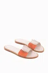 Ulla Johnson Women's Ameya Twisted Contrast Slide Sandal In Cherry Blossom In Orange