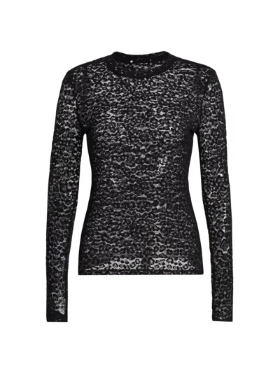 Ulla Johnson Women's Anise Fitted Lace Long-sleeve Top In Black