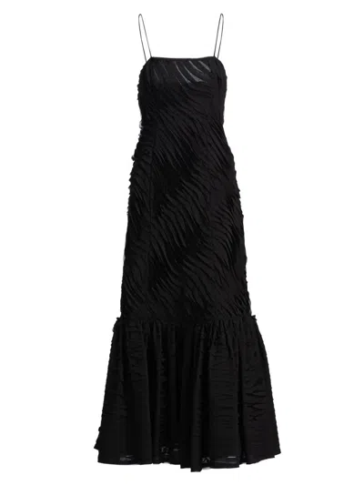 Ulla Johnson Women's Augustina Textured-pleat Maxi Dress In Black