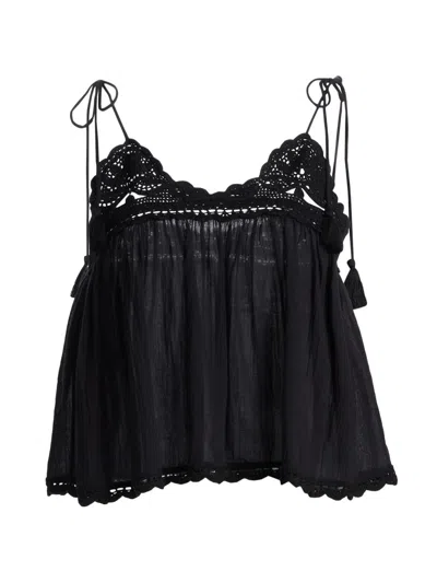 Ulla Johnson Women's Bermuda Cotton Crop Top In Blue