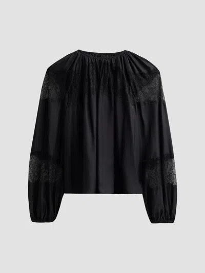 Ulla Johnson Women's Bess Silk Blouse In Noir