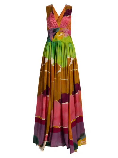 Ulla Johnson X Helen Frankenthaler Boheme Silk-chiffon Gown In Multi