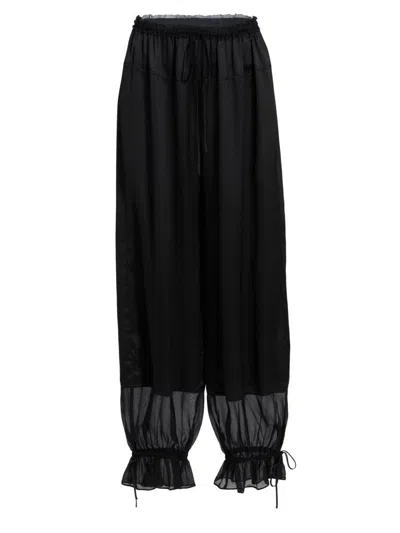 Ulla Johnson Women's Camile Silk Cinched Pants In Black
