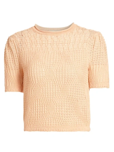 Ulla Johnson Women's Capri Knit Cotton Short-sleeve Top In Creme