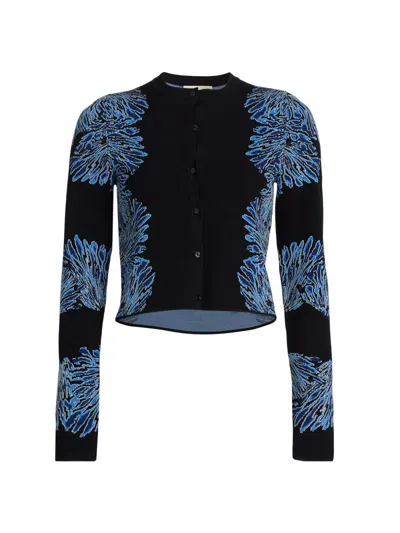 Ulla Johnson Women's Carina Knit Jacquard Cardigan In Blue