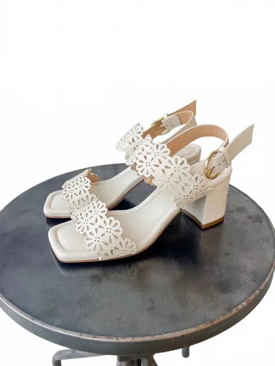 Ulla Johnson Women's Celeste Eyelet Mid Heel Sandal In Alabastro