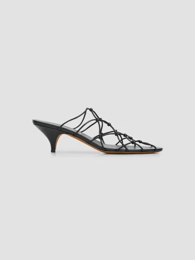 Ulla Johnson Women's Colette 50mm Knotted Kitten-heel Mules In Noir
