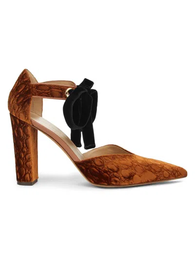 Ulla Johnson Women's Corinna 85mm Bow Textured Pumps In Brown