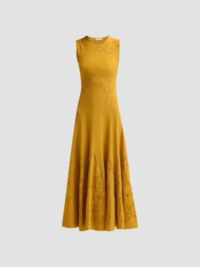 Ulla Johnson Women's Corinthia Knit Fit & Flare Midi Dress In Topaz