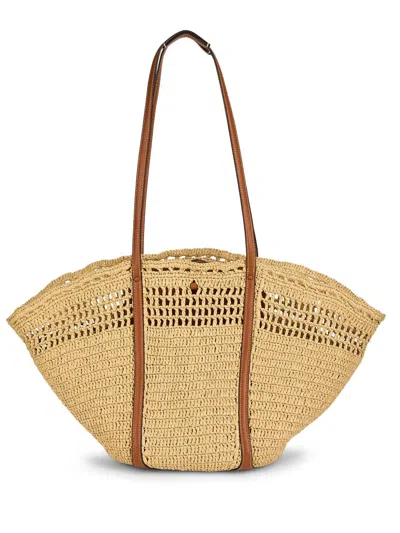 Ulla Johnson Women's Crocheted Raffia Basket Bag In Brown