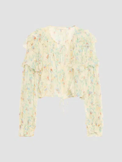 ULLA JOHNSON WOMEN'S DELFINA FLORAL SILK BLOUSE