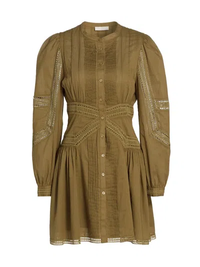 Ulla Johnson Women's Elysia Laced Cotton A-line Minidress In Green