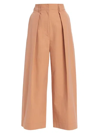 Ulla Johnson Women's Emery Cotton High-rise Wide-leg Trousers In Sedona