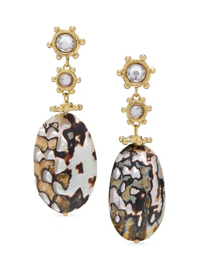 Ulla Johnson Women's Fiori Goldtone, Shell & Glass Crystal Drop Earrings In Metallic