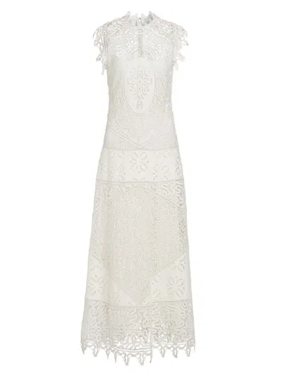 Ulla Johnson Women's Flora Eyelet & Lace Linen Dress In Pristine