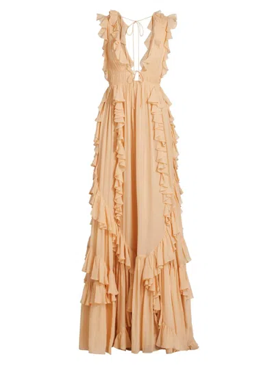 Ulla Johnson Women's Florella Ruffled Silk Georgette Gown In Pink
