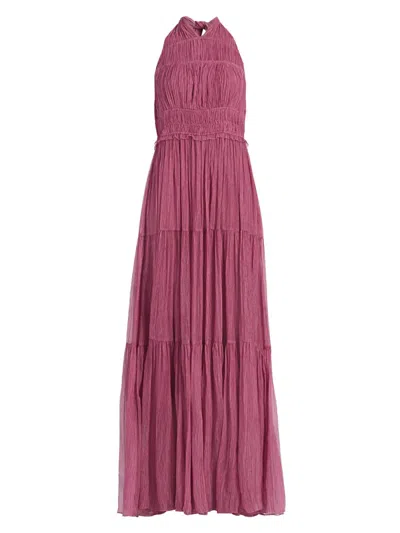 Ulla Johnson Women's Freesia Shirred Silk Chiffon Sleeveless Gown In Pink