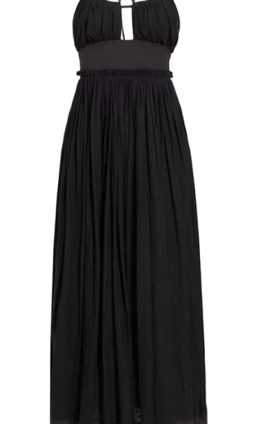 Ulla Johnson Women Freya Cut Out Cotton Jersey Midi Dress In Black