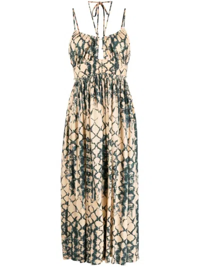 Ulla Johnson Women's Freya Midi Dress In Fossil In Green