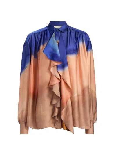 Ulla Johnson Women's Gesture Printed Silk Blouse In Pink
