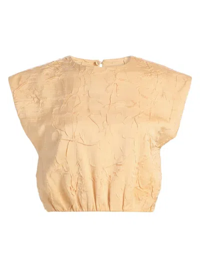Ulla Johnson Women's Gisella Crinkled-effect Crop Top In Brown