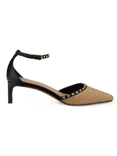 Ulla Johnson Women's Hera 50mm Raffia & Leather Pumps In Black