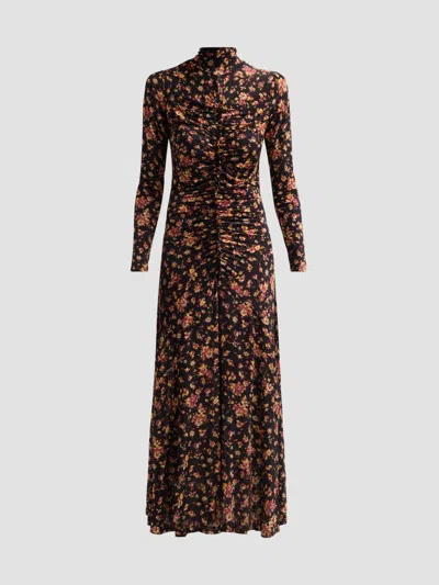 Ulla Johnson Ida Floral-print Ruched Midi Dress In Multi
