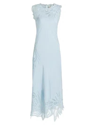 Ulla Johnson Idra Lace Applique Dress In Blue