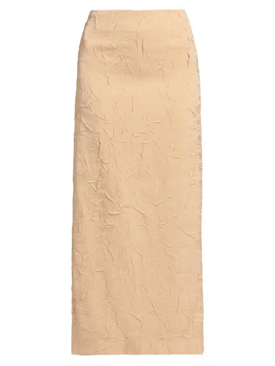 Ulla Johnson Women's Inez Satin Pencil Maxi Skirt In Brown