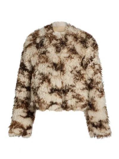 Ulla Johnson Women's Irina Reversible Short Shearling Coat In Multi