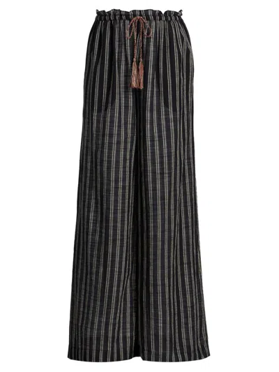 Ulla Johnson Women's Josephine Striped Cotton Drawstring Pants