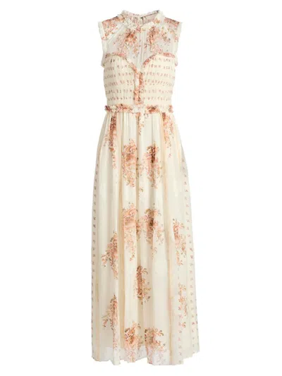 Ulla Johnson Women's Kasia Printed Silk Chiffon Midi-dress In White