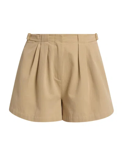 ULLA JOHNSON WOMEN'S KIRA PLEATED COTTON SHORTS