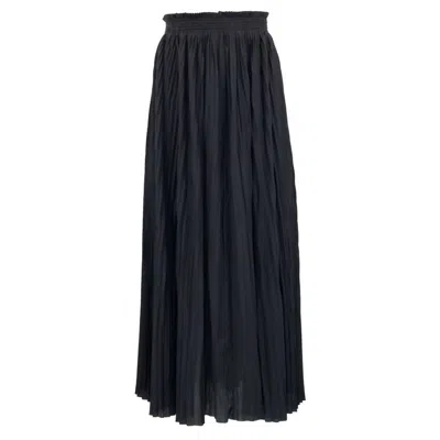 Ulla Johnson Krista Pleated Pull-on Maxi Skirt In Noir