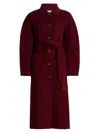 Ulla Johnson Lisbeth Long Wool-blend Coat In Burgundy