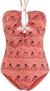 ULLA JOHNSON WOMEN MINORCA MAILLOT ROSA HALTER CUOT-OUT ONE-PIECE SWIMSUIT