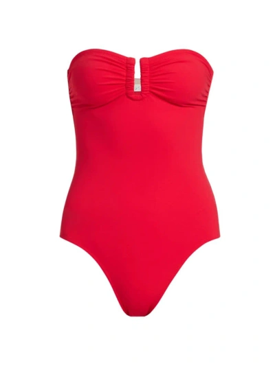Ulla Johnson Women's Monterey Strapless One-piece Swimsuit In Scarlet