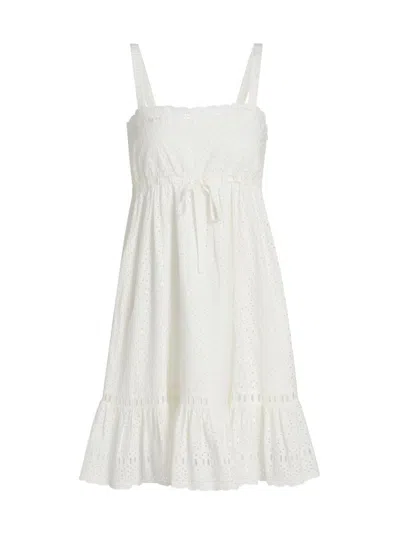 Ulla Johnson Women's Nerelle Eyelet Cotton Minidress In White