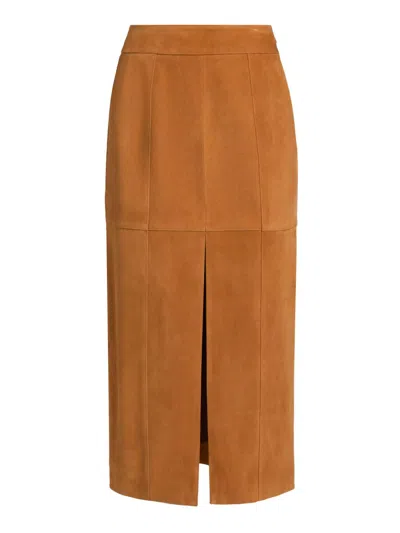 Ulla Johnson Women's Orion Suede Pencil Skirt In Brown