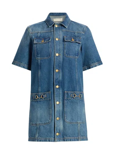 Ulla Johnson Women's Painters Denim Mini-shirtdress In Blue