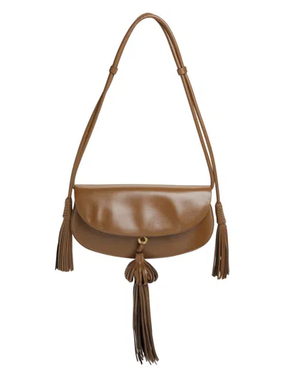 Ulla Johnson Women's Paloma Tassel Flap Leather Shoulder Bag In Brown