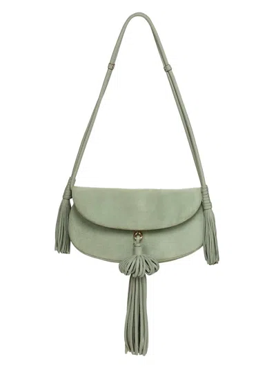 Ulla Johnson Women's Paloma Tassel Suede Shoulder Bag In Green