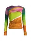 Ulla Johnson Paradis Ruched Jersey Top In Multi