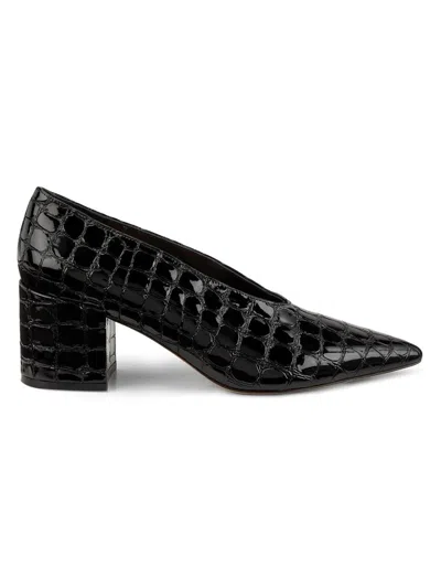 Ulla Johnson Women's Polline 65mm Croc-embossed Leather Pumps In Black