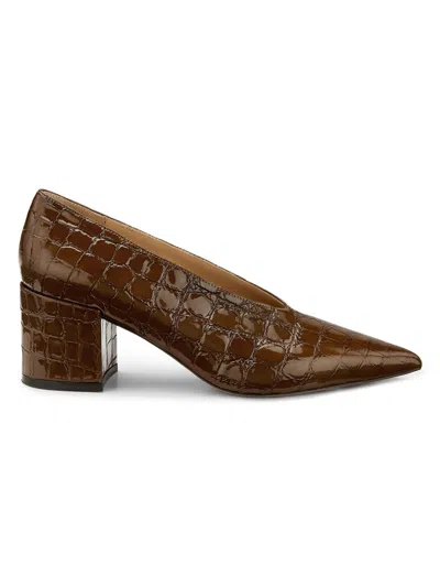 Ulla Johnson Women's Polline 65mm Croc-embossed Leather Pumps In Brown