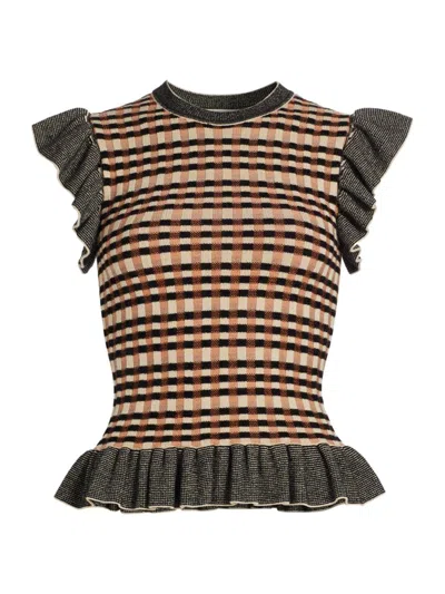 Ulla Johnson Rea Checked Top In Tierra Check