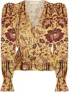 Ulla Johnson Women Ren Peplum Top Blouse In Amber In Orange