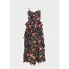 Ulla Johnson Renata Floral Ruffled Midi Dress In Obsidian Floral Black In Multi